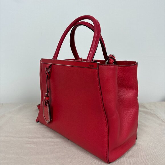 Fendi Red Petit 2Jours Leather Satchel - Picture 2 of 16